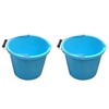 Set of 2- Blue Plastic Builders Bucket 3 Gallon 14