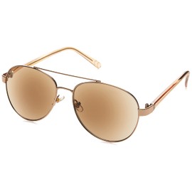 Sofia Vergara x Foster Grant Women's Carmen Full Lens SunReaders Aviator Reading Glasses, Shiny Bronze, 57 mm + 1.25