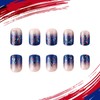 Independence Day Press on Nails Short Square Fake Nails with