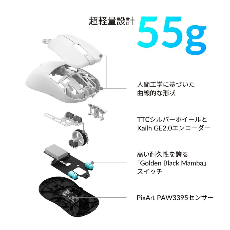 VGN Dragonfly F1 Pro Max White Wireless Gaming Mouse, Lightweight,