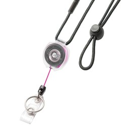 KEY-BAK Sidekick Retractable ID Badge Holder with Lanyard for Healthcare & Office Professionals with Clear Case (Pink)