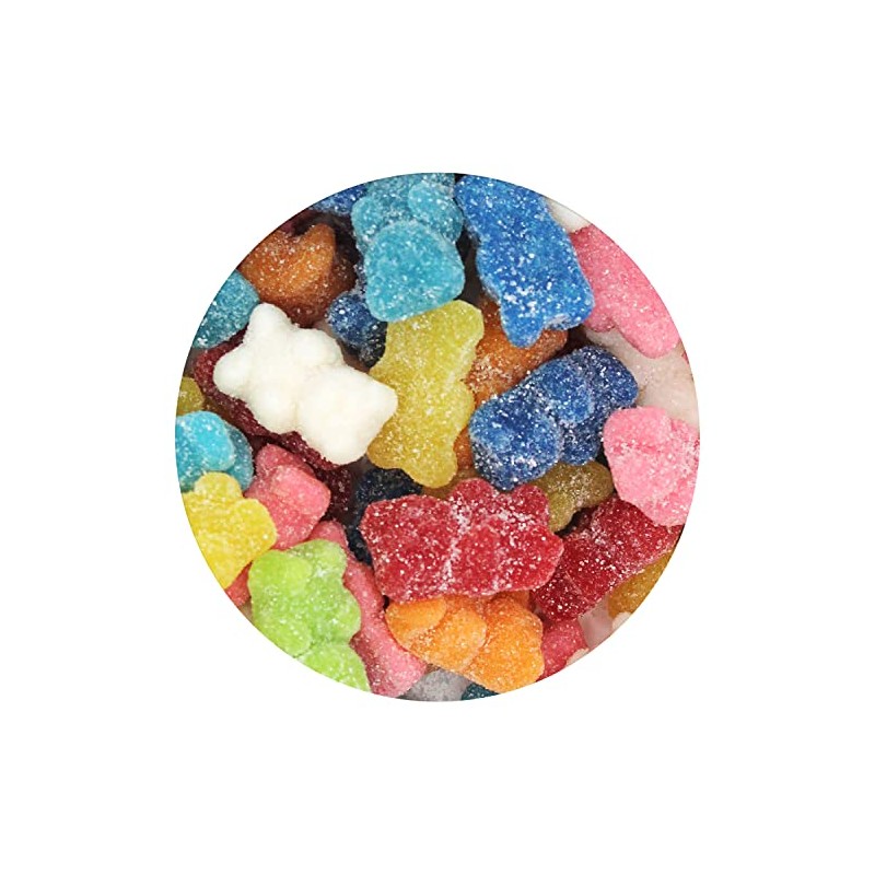 Rainbow Gummy Bears Sugared, 1.3 Pound Resealable Bag, Rainbow Candy,