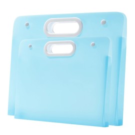 2pcs Plastic Art Portfolio Folder 17.32x13.22inch and 12.99x11inch Arts Storage Case for Diamond Painting, Student Drawing Container, Kids Artworks Keepsakes Storage Case,A3 and Letter Size (Blue)