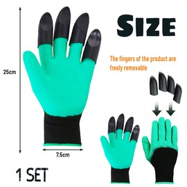 Waldspring 1 Pair Polyester Fibre Gardening Gloves, Breathable Work Gloves, Protective Gloves, Waterproof, All-Round Gloves for Gardening, Green