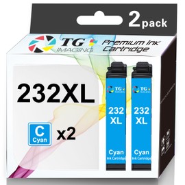 TG Imaging Compatible Remanufactured Ink Cartridge Replacement for Epson 232 XL T232XL 232XL Ink Cartridge for Expression Home XP-4200 XP-4205 Workforce WF-2930 WF-2950 Printer (2 Pack,T232 XL Cyan)