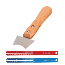 Fretboard Repair Tool Set Serrated Knife 0.8in 0.125in Fret Gauge Luthier Fingerboard Repair Tool for Bass Banjo Ukulele