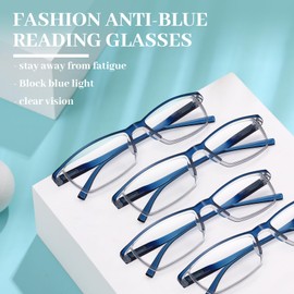 LUFF 4Pcs Anti-Blue-ray Reading Glasses Portable Ultra-Light Readers(2.75X)