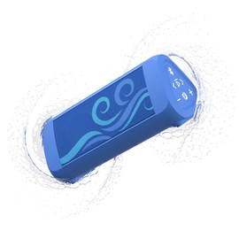 OontZ Ultra Portable Bluetooth Speaker 5.0 - IPX7 Waterproof, 14W Enhanced Sound, 20-Hr Battery, 100ft Range, Deep Bass and Clear Audio, Durable Shower Speaker for Pool or Beach (SUP Edition, Blue)