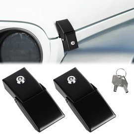 BANHAO Hood Latches Locking Hood Catch Kit Compatible with Jeep Wrangler JK/JKU 2007-2018, JL/JLU 2018-2025 & Jeep Gladiator JT 2020-2025