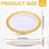 Rtteri 12 Pcs Oval Serving Platter with Floral Gold Rim