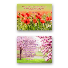 BIBLE QUOTES note card set of 10. Blank inside. Variety pack of Christian positive and inspirational Scripture quote cards. Made in USA.