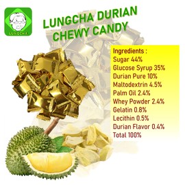 LUNGCHA DURIAN Toffee Flavors Fruit Candy, the product of Thailand 3.5 Oz (100 gram) (Durian)