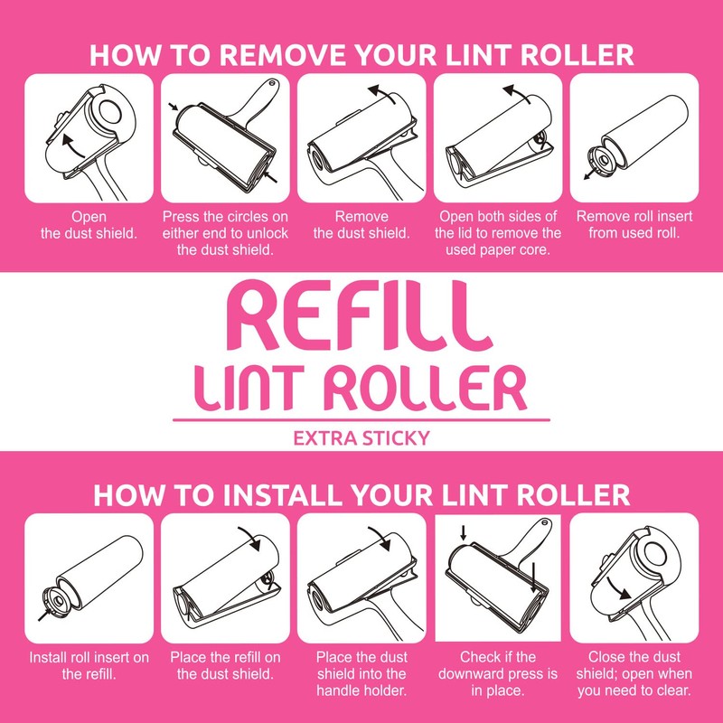 WBM Home Extra Sticky Lint Roller Refill, Lint Remover for