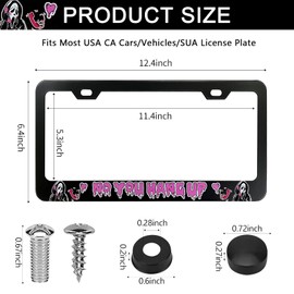Scream Ghost Skull Face License Plate Frames - 2 Pack Car Plate Holder Cover Metal Tag Frame Cute Funny Horror Ghost Skull Face Car Tag Cover Holder with Free Screws Fasteners Caps