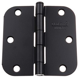 GlideRite Hardware 3-1/2" Steel Door Hinges, 5/8" Corner Radius, Matte Black Finish - 3558-MB (12-Pack)