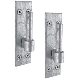 IRONTITE® Hooks On Plates Gate Hinges with 12mm Pin to Suit Hook and Band Gate Hinges, and Wrought Iron Gates. Galvanised Gate Hinges Hook On Plate Hinge Pins.