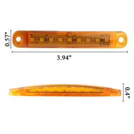 Teguangmei 10Pcs 12-24V Amber 9LED Side Marker Indicator Lights Trailer Truck Lorry Position Lamps 3.9" Clearance Lights Warning Light for Vehicle Boat Trailer