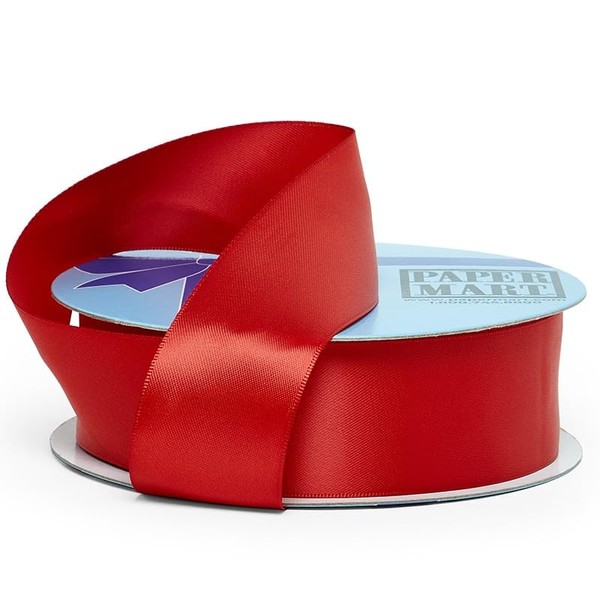 Red Single Face Satin Ribbon 7/8" X 100 Yards