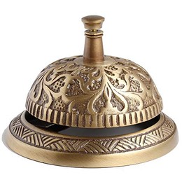 Hotel Bell AR Dinner Bell, Hotel Bell (Brass Hop Bell Hotel Call Bell), Commercial Tabletop Table Counter Bell (Canalship Original Select) LIH210-AN