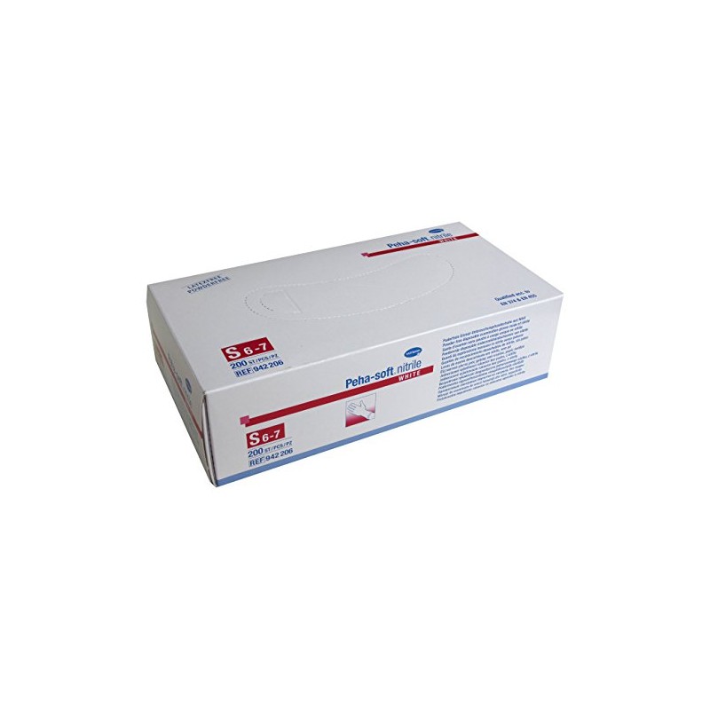 Peha - Soft Nitrile White Nitrile Gloves Size S (6-7)
