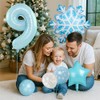 32 Inch Blue Snowflake Balloons 9st Birthday Number Balloons Decorations,