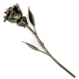 Hand Forged Metal Rose (Bronze Stained) Gift of Everlasting Love