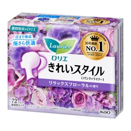 Kao Lorie Beautiful Style Relaxing Floral Scent Panties Liner (Pack of 72)