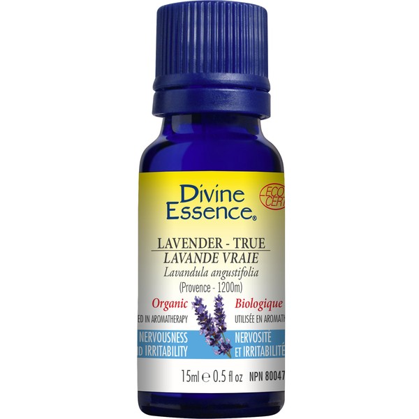 Divine Essence True Lavender Organic Essential Oil 15 mL