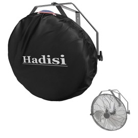 Hadisi 18"-20" Wall Mounted Non-Oscillating Fan Covers,Heavy Duty 600D Waterproof Dustproof Outdoor Fan Cover,for Indoor Outdoor Industrial Fans,Black