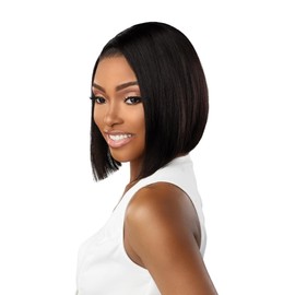Sensationnel 13A 13X4 Lace Frontalwigs - Straight Bob 12 Inch Human Hair 13A Unprocessed Glueless Straight Preplucked Hairline (NATURAL)