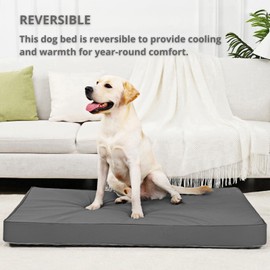 MeowMua Reversible Dog Crate Bed for Large Medium Dogs,Orthopedic Dog Bed with Egg Crate Foam, Removable Washable Cover Dog Bed Mat(35.0" L x 22.0" W x 3.0" Th)