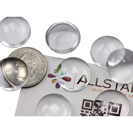 Allstarco 25 Pcs Round Clear Acrylic Cabochons 20mm for Jewelry Making DIY Earrings Pendants Individually Wrapped