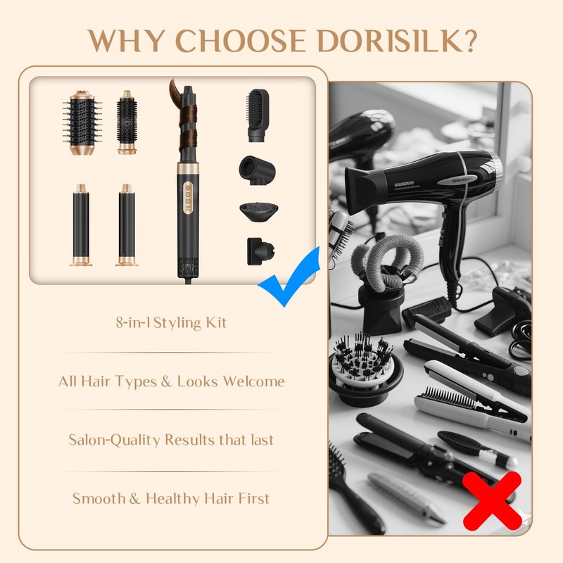 RUCHA 8 in 1 Hot Air Hair Brushes