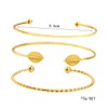 COLLBATH Gold Bracelet for Women 3pcs Multi-layer Leaf Opening Bangle