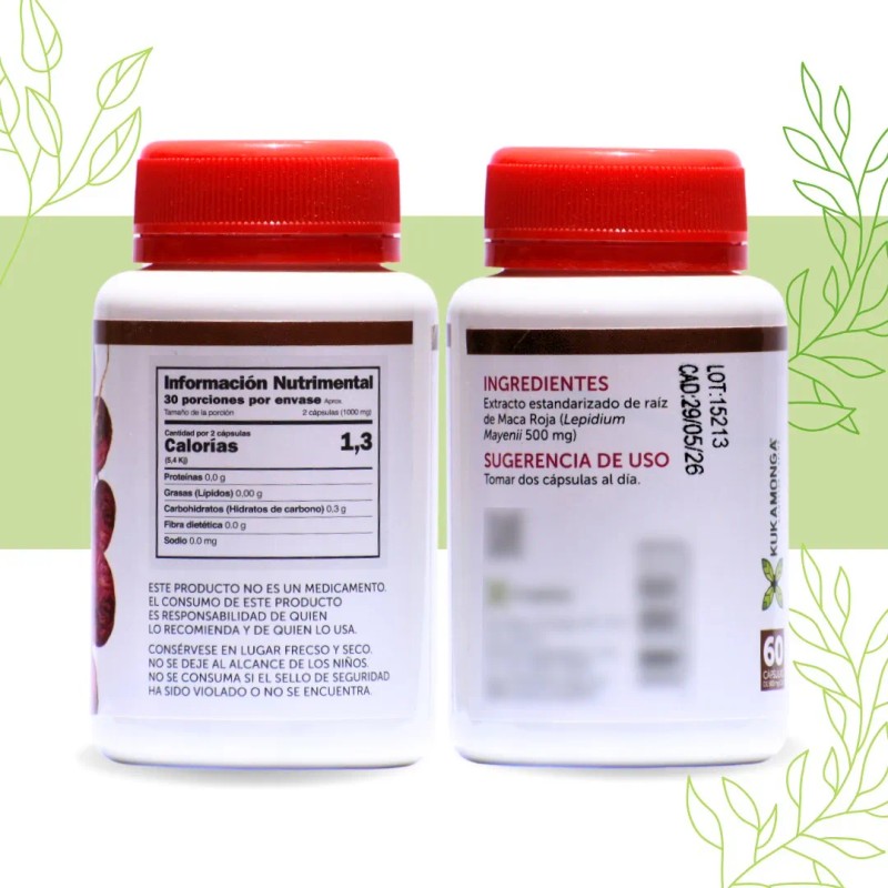 Maca Roja Premium 60 Cápsulas