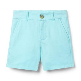 Janie and Jack Boys Linen Flat Front Short (Toddler/Little Big Kid), Blue