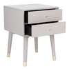 Safavieh Home Lyla Mid-Century Retro Grey and Gold 2-drawer Nightstand