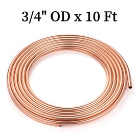 GOORY Copper Tubing 3/4" OD x 0.687" ID x 10 Ft - 99.9% C12200 Pure ACR Tube - ASTM B280 Refrigeration T2 Copper Tube Soft Coil - Round Seamless Tubing for Refrigerator HVAC System Industry DIY