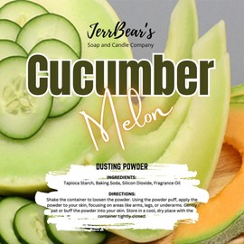 JerrBear’s Custom Body Dusting Powder - Scented - Gentle - Fine Powder Talc-Free Fragrance Moisture Cosmetic Skin Care:_Cucumber Melon
