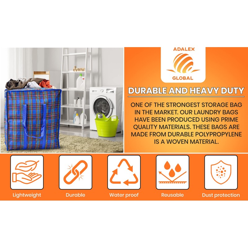 REUSABLE 190GSM HEAVY DUTY STURDY JUMBO Extra Large Storage Bag