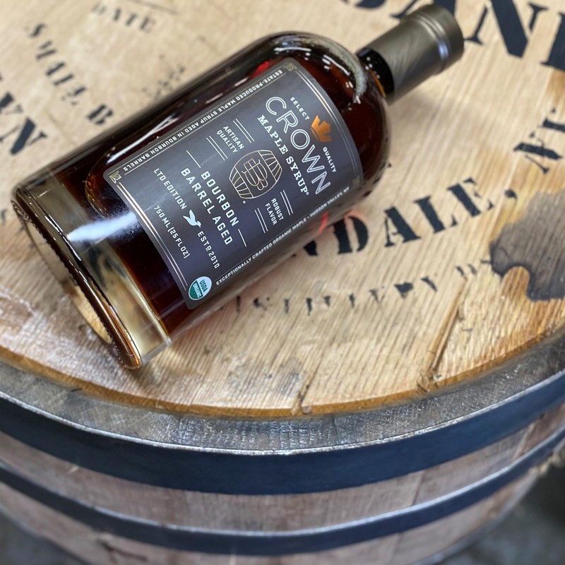Crown Maple Bourbon Barrel Aged Organic Maple Syrup, 100% Pure,