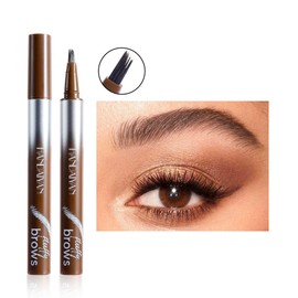 Magic Liquid Eyebrow Pen & Brow-Fection Angled Brush Eyebrow Pencil – Waterproof, Long-Lasting for Natural-Looking Full Brows (# 04)