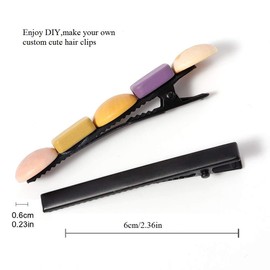 30 PC Flat Hair Barrette,Blank Hair Clips, DIY Hair Pin for Resin Molds - DIY Crafts, Add Bows & Beads, Jewelry Making，Metal Alligator Clip for Hair Care Styling Tools, Women Styling