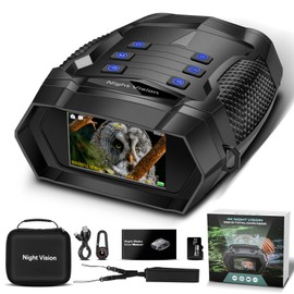 Iridesc Night Vision Goggles & 4K Night Vision Binoculars with 3'' HD Color Display, 5000mAh Fast-Charge Battery & 32GB Storage, 3W 850nm IR Spotlight + Backlit Controls for Hunting/Camping