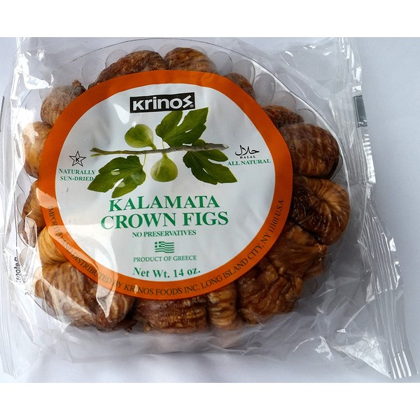 Krinos Kalamata Crown Figs - - 14 Oz - Halal- Naturally Sun Dried - No Preservatives!