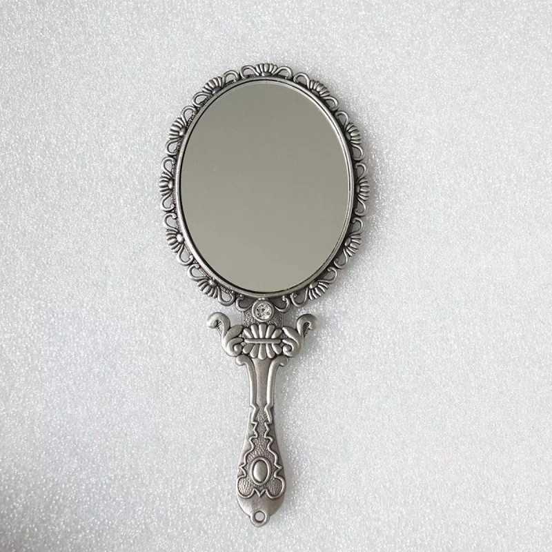 Shemano Espejo De Mano Vintage Con Rosa En Relieve De