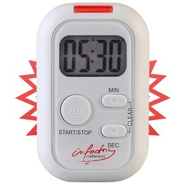 infactory Timer with Light Signal: Electronic Timer with Sound, Light and Vibration Alarm, Stopwatch with no Beeping