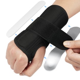 HOTUT Breathable Wrist Support Brace Splint,Adjustable Wrist Splint,Wrist Support Brace with Removable Metal Hand Splint,Unisex Wrist Supports for Everyday Use Ideal for Carpal Tunnel,Tendonitis