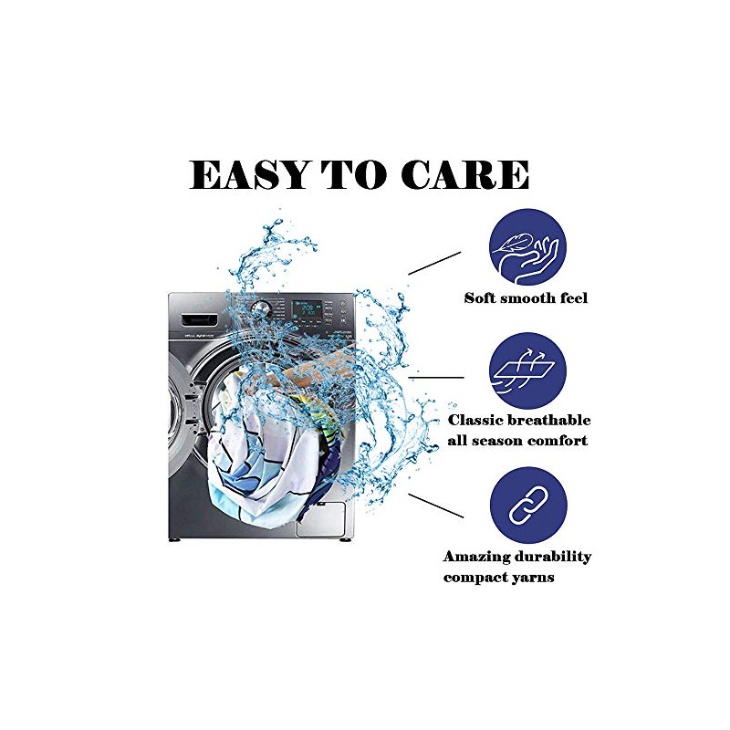 Chickwin Car Pillowcases, Blue Pillowcases 50x75cm, Brushed Microfiber