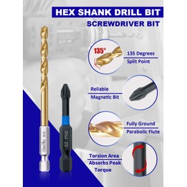 JEFE HEX 48pcs Impact Screwdriver Bit Set, HSS Titanium Coated Hex Drill Bit Set, Impact Drill Bit Set for Heavy Duty Precision Driving, Drilling Ideal for DIY Projects and Professional Use